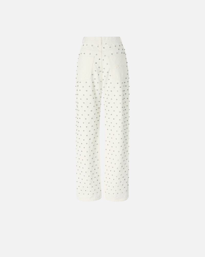 PINKO WIDE-LEG JEANS WITH DIAMOND PATTERN AND RHINESTONES outlook