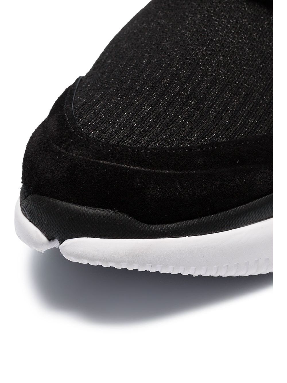 Black Velcro suede trim sock sneakers - 5