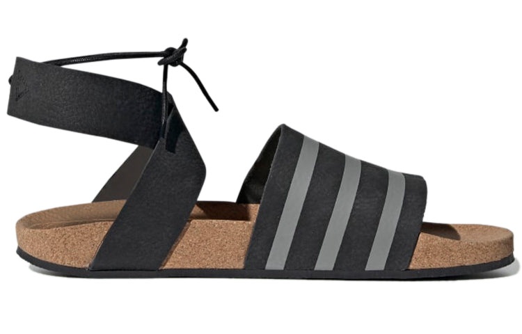(WMNS) adidas Adilette Ankle Wrap Sandals Black/Grey EG3850 - 2