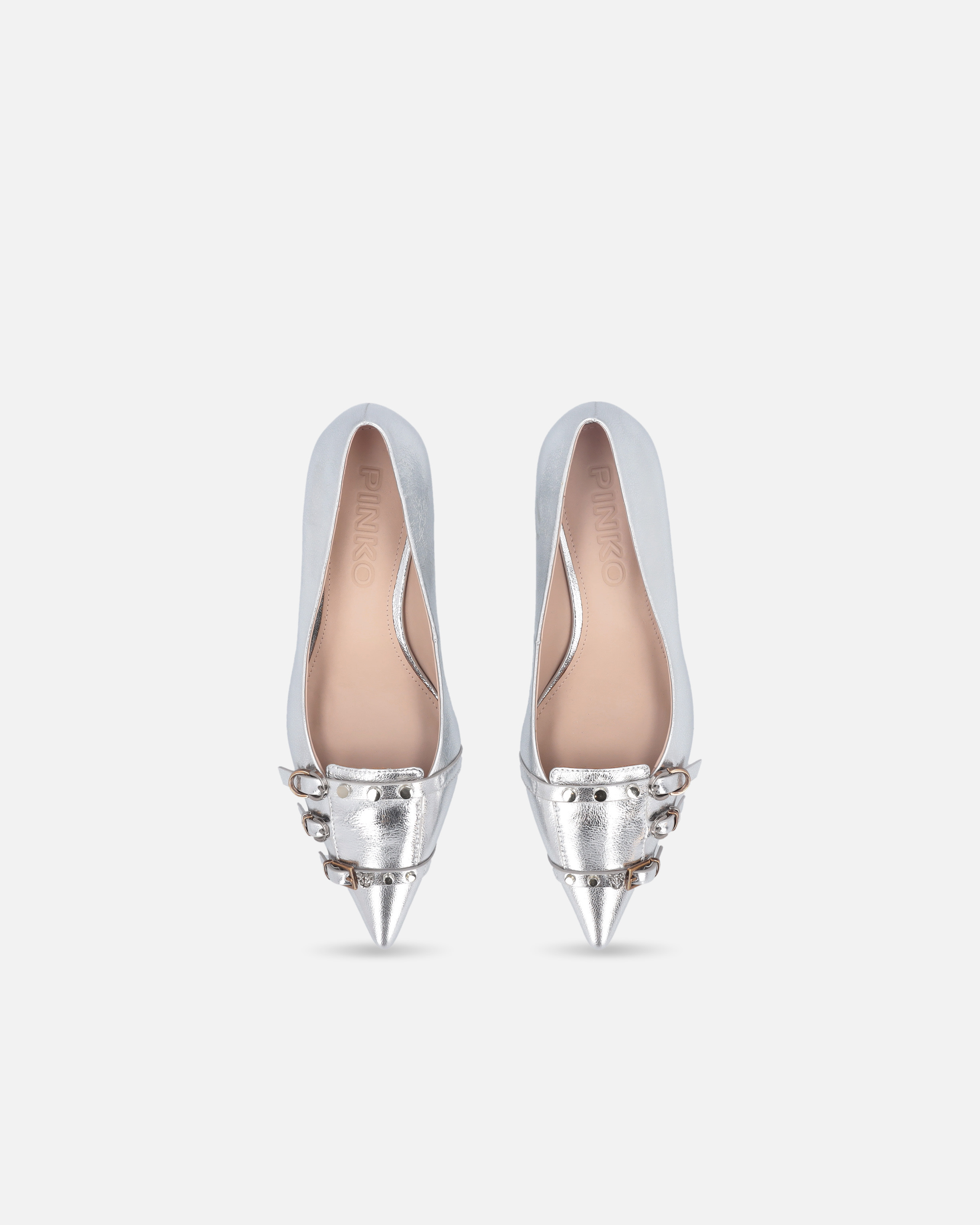 POINTED TOE PUMPS IN LAMINATED NAPPA LEATHER - 9