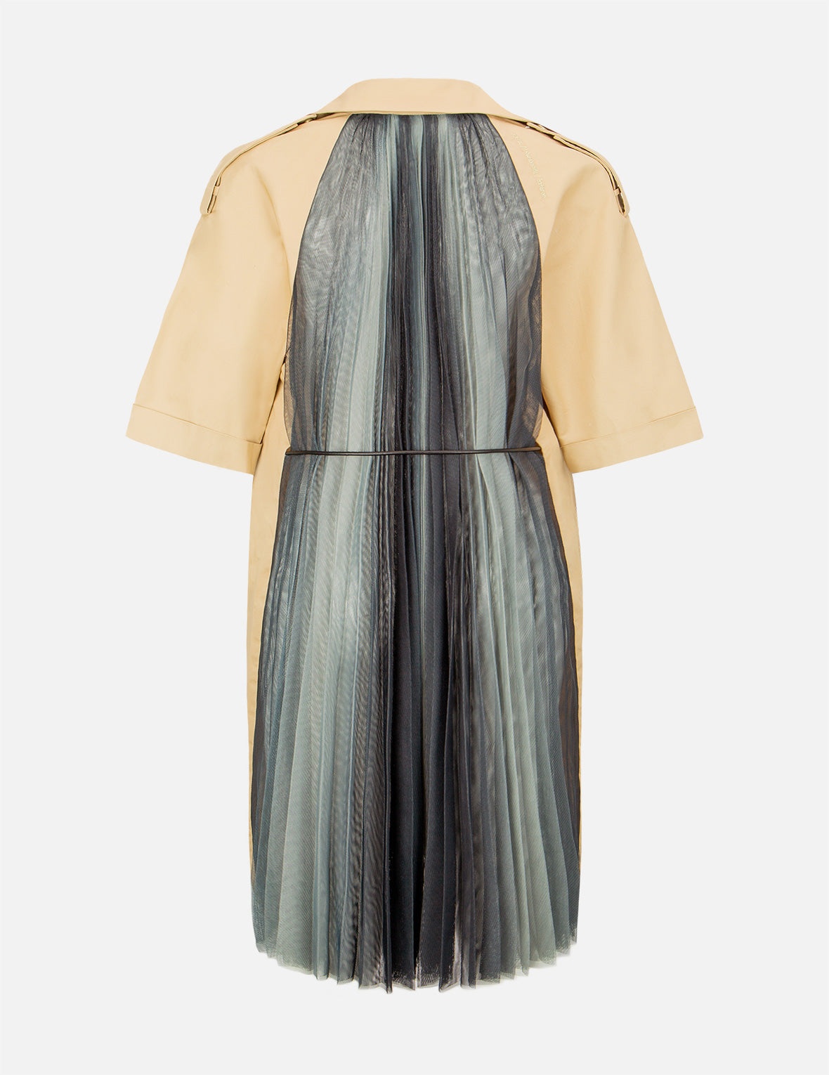 Pleated-Mesh Panelled Trench Jacket - 2