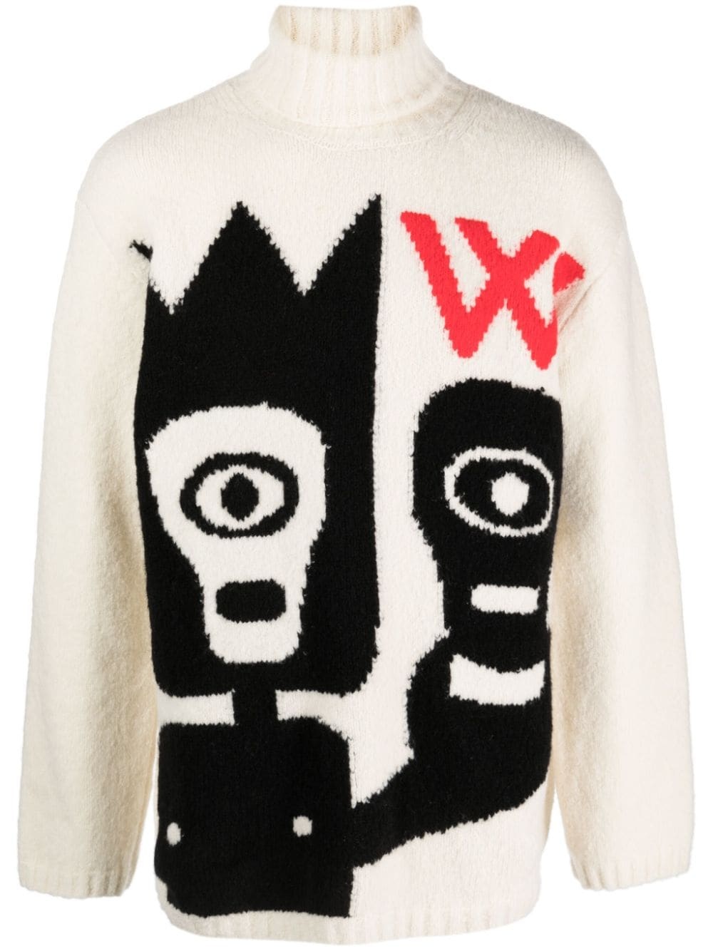 skull-print roll-nek jumper - 1