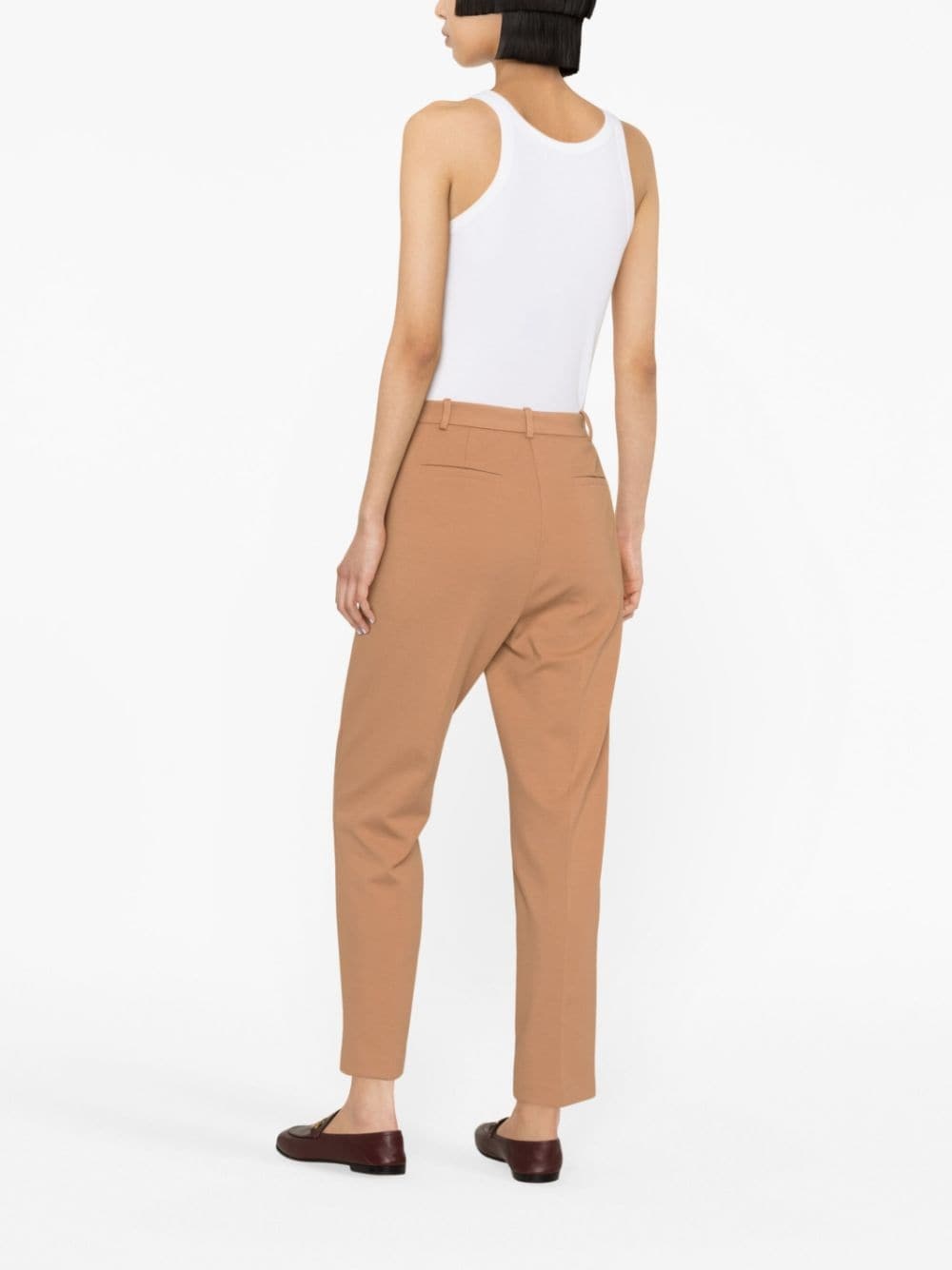 mid-rise tapered-leg trousers - 4