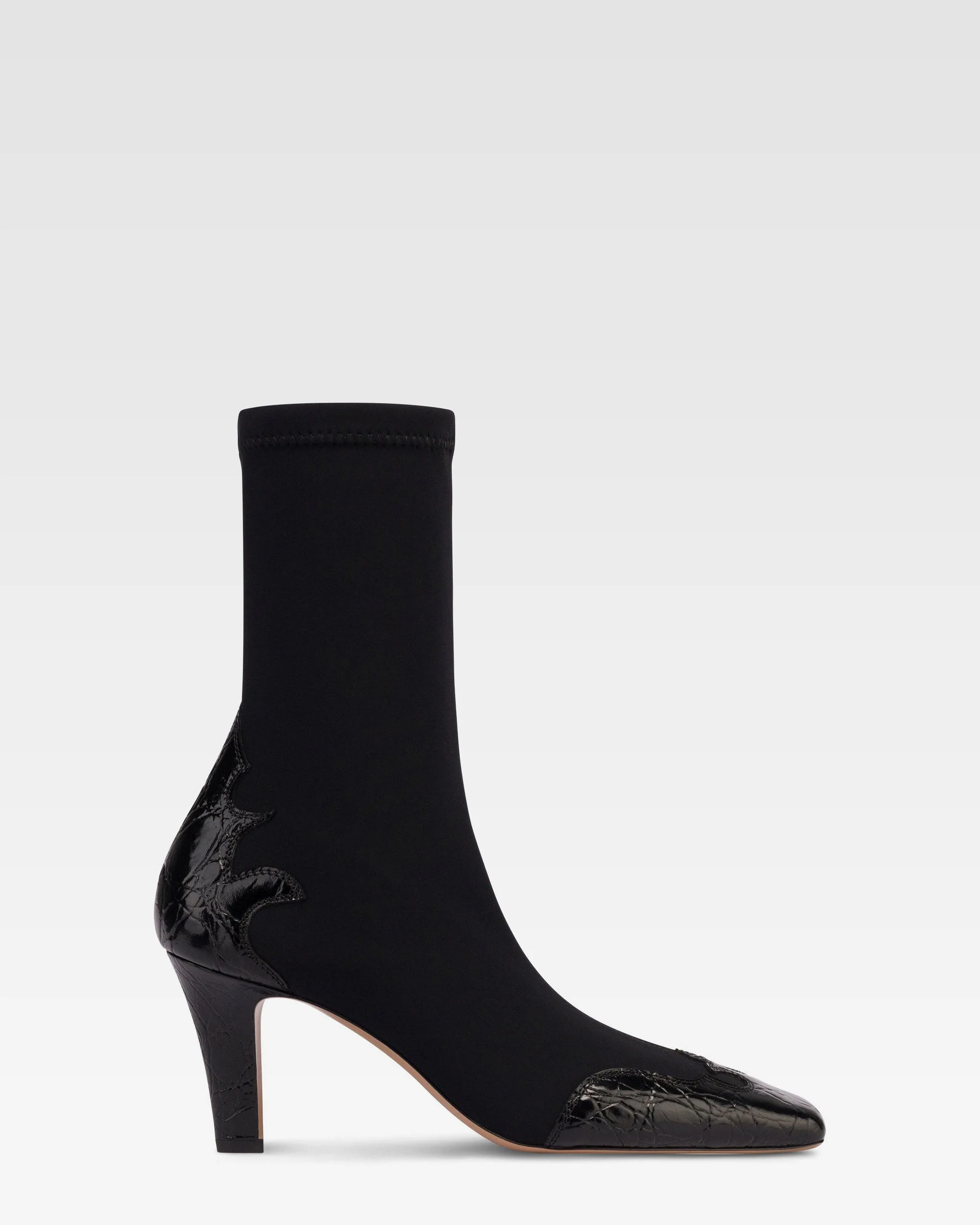 Stretch Croc-effect ankle boot - 1