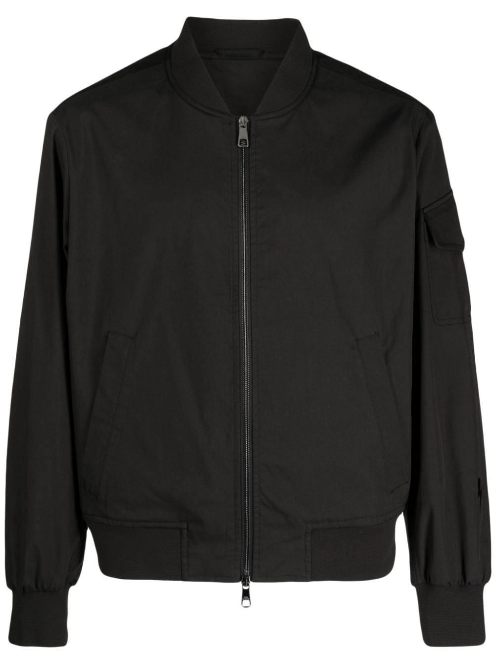 band-collar zipped bomber jacket - 1