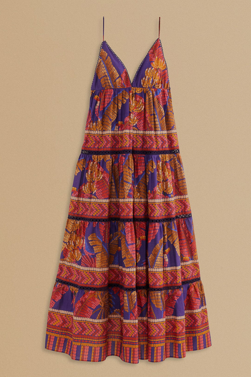 Blue Forest Mosaic Sleeveless Maxi Dress 6