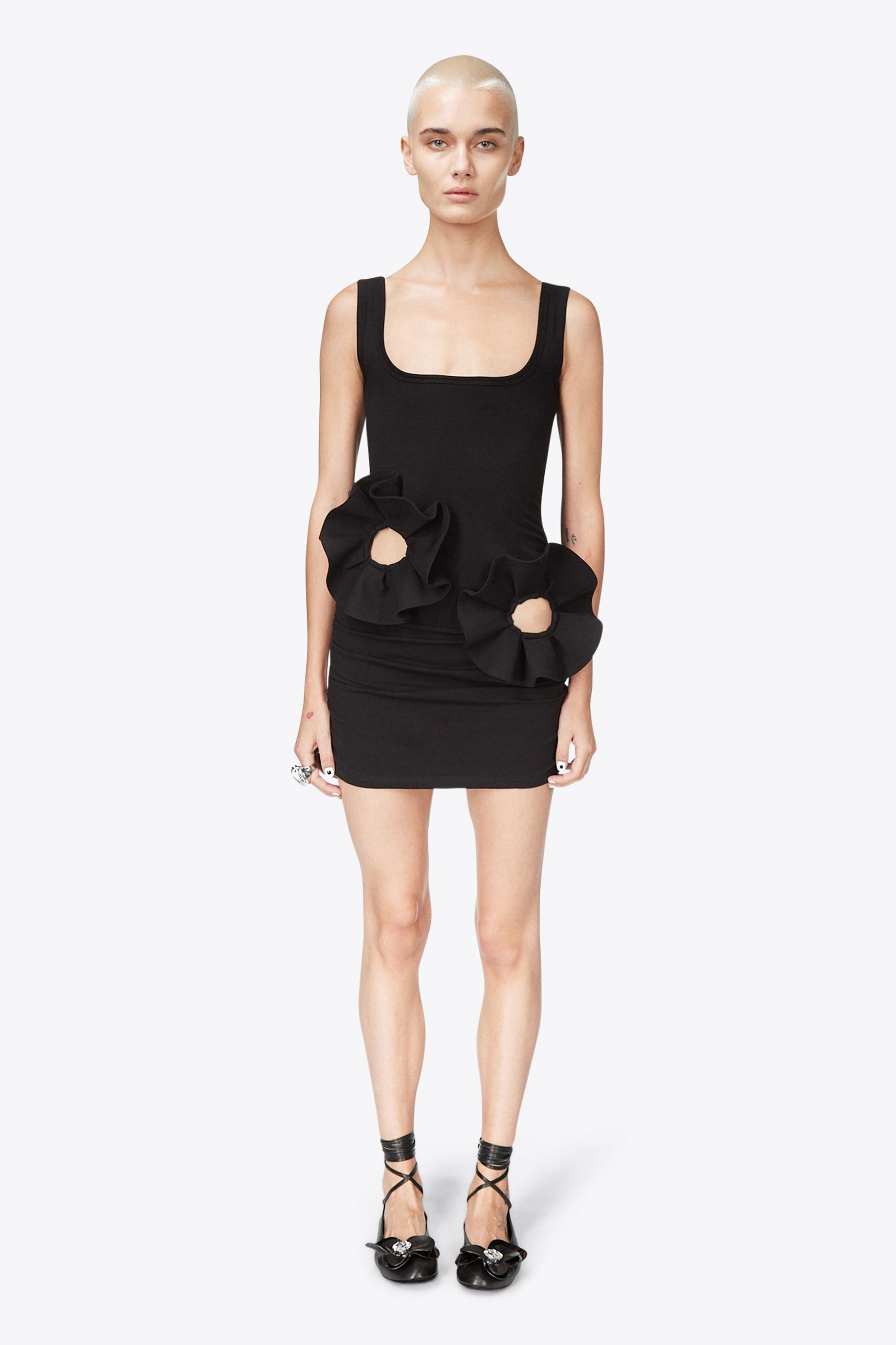 RUFFLE FLOWER TANK DRESS - 3