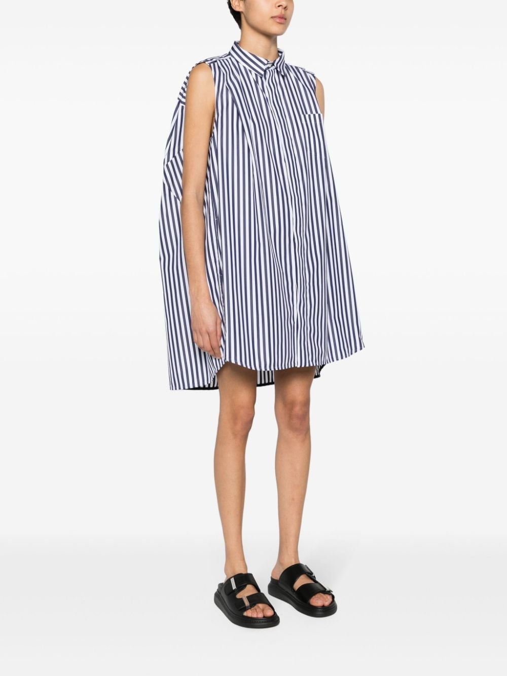 striped poplin shirt dress - 3