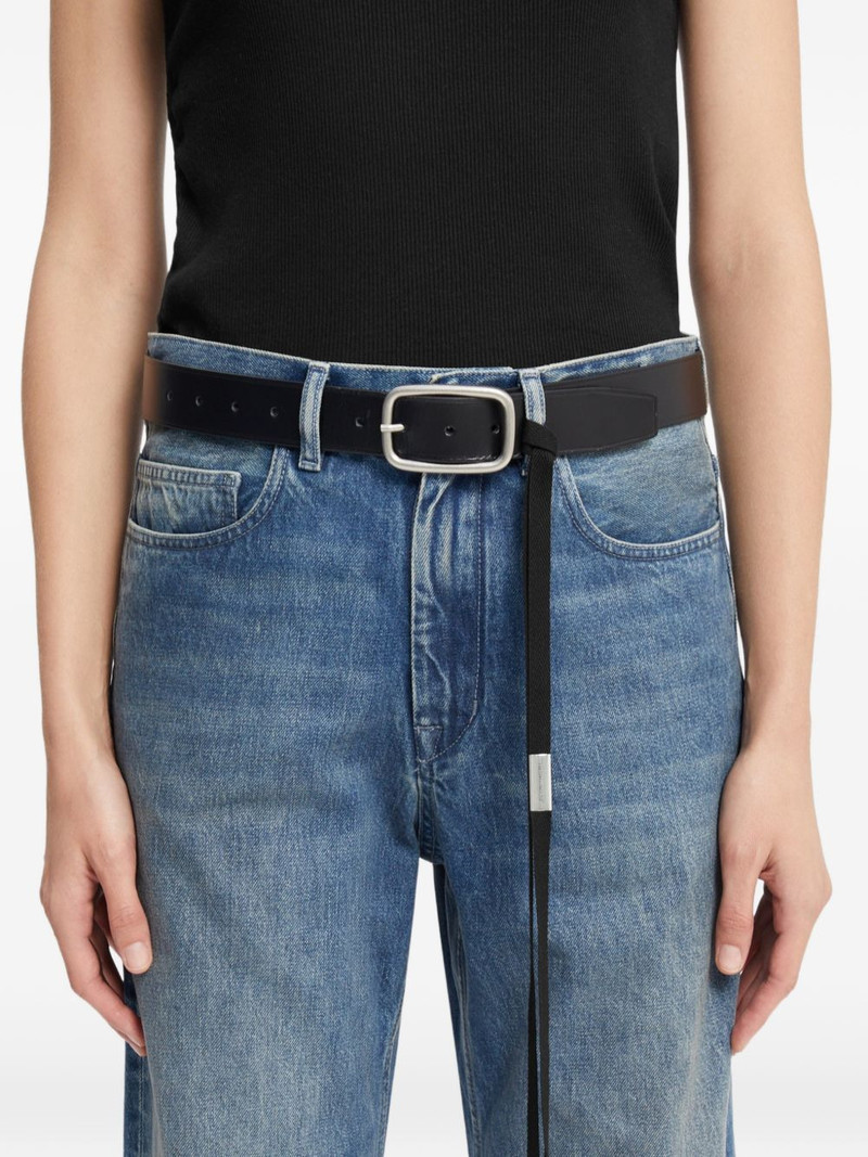 Ann Demeulemeester Oval Bold oily skin buckle belt outlook