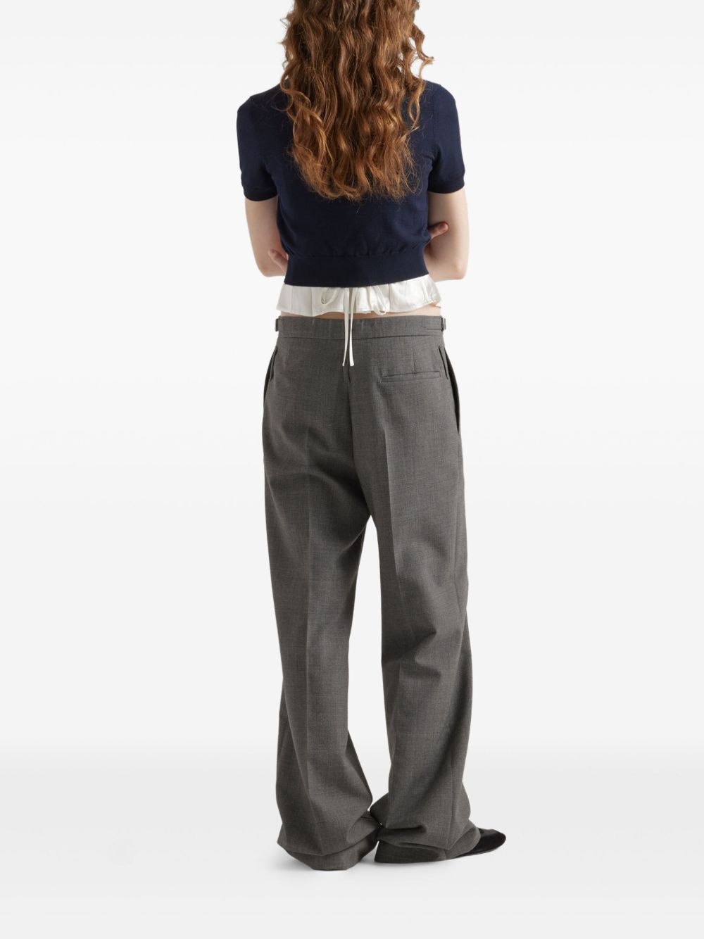 belted wool tailored trousers - 3