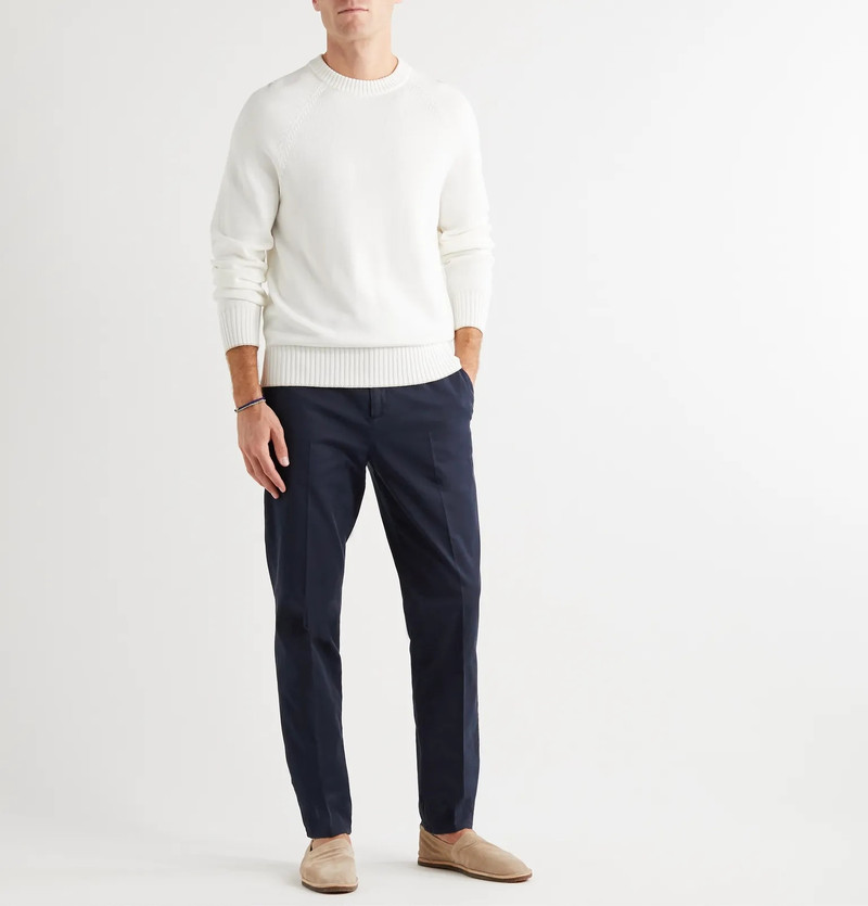 Brunello Cucinelli Garment-Dyed Stretch Cotton-Twill Trousers outlook