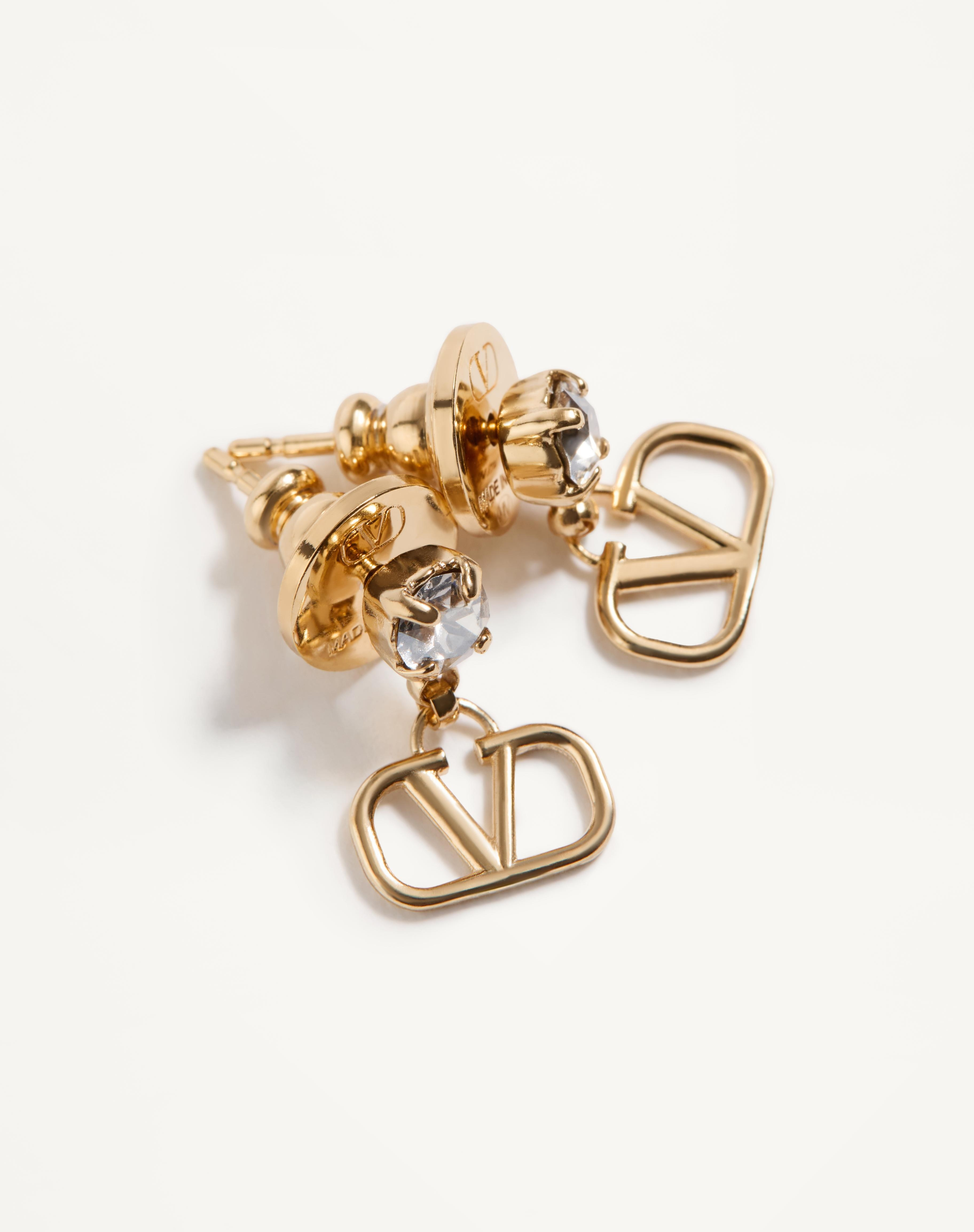 VLOGO SIGNATURE EARRINGS IN METAL AND SWAROVSKI® CRYSTALS - 2