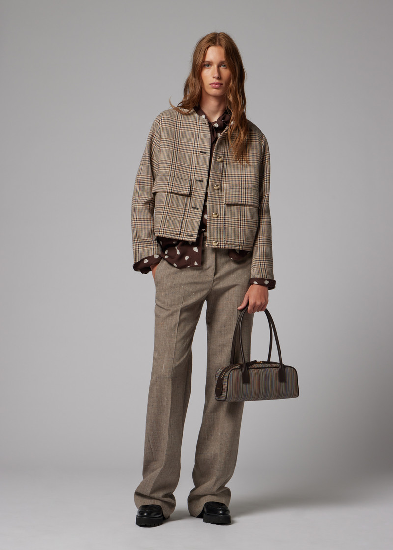 Women's Brown Houndstooth Jacket 5
