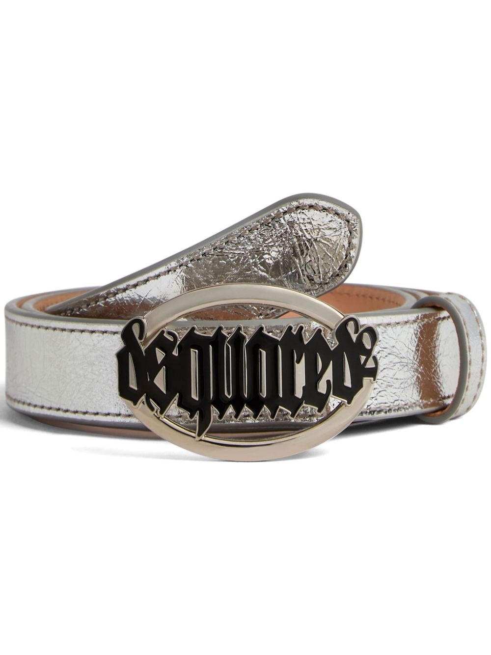logo-buckle leather belt - 1