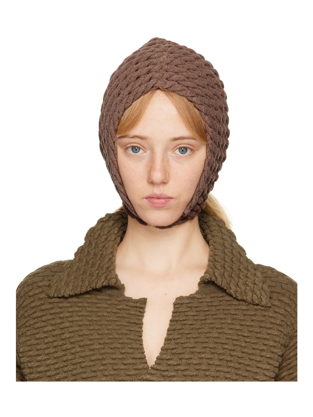 Brown Cable Balaclava - 1
