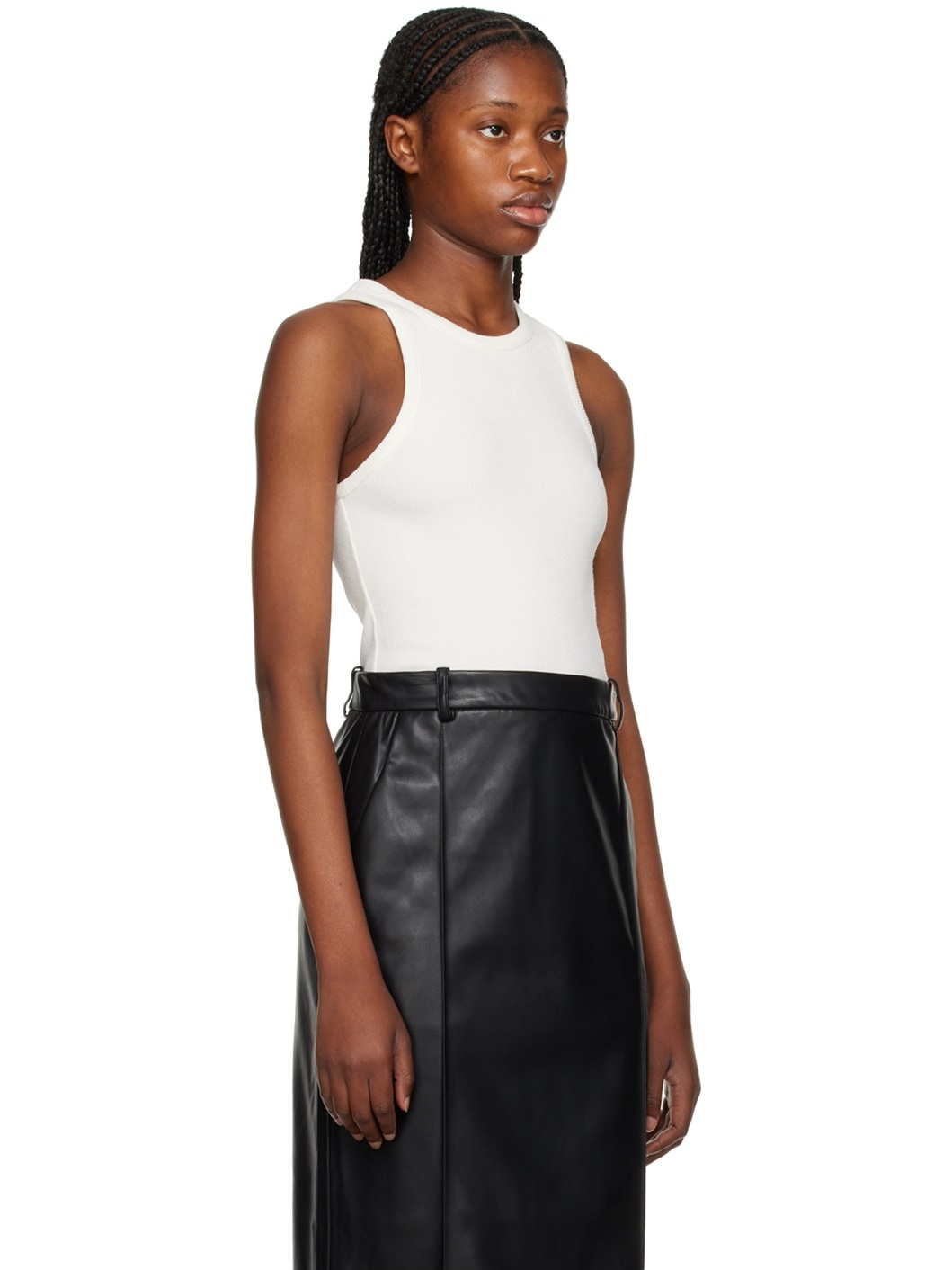 White Rib Tank Top - 2