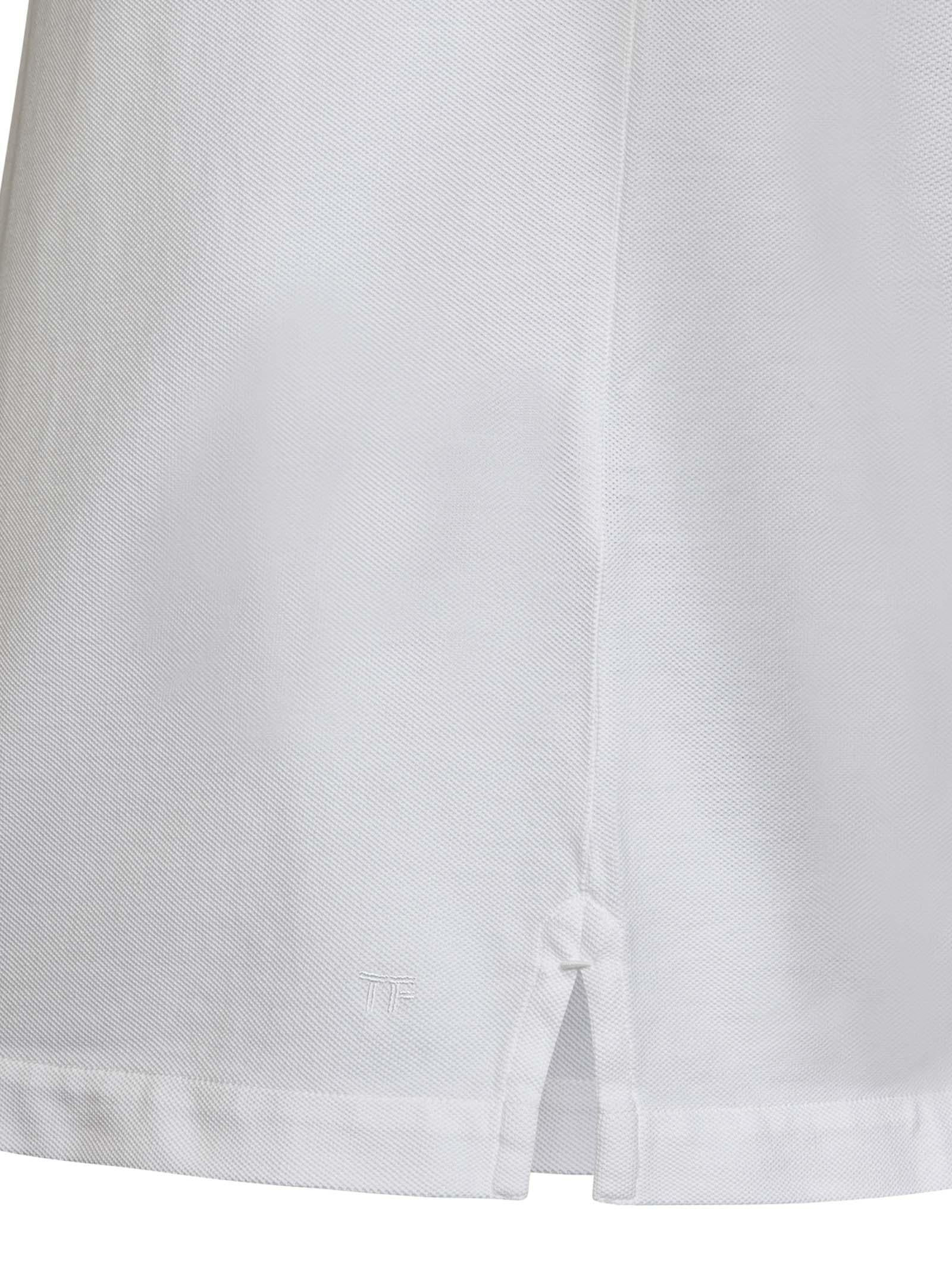 Classic short-sleeved white cotton piquet tennis polo shirt. - 5