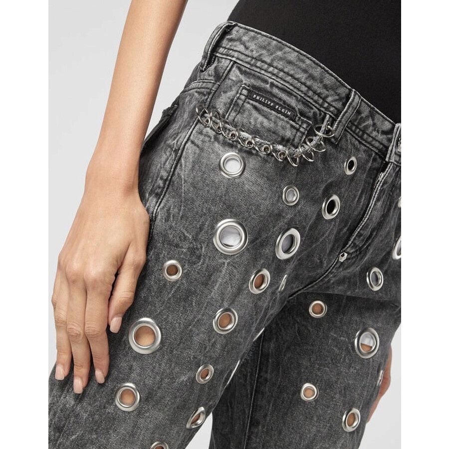 Philipp Plein Metal Rings Boyfriend Denim Jeans - 4