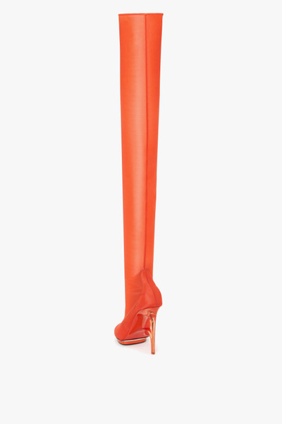 Victoria Beckham Pointy Toe Mesh Boot in Orange outlook