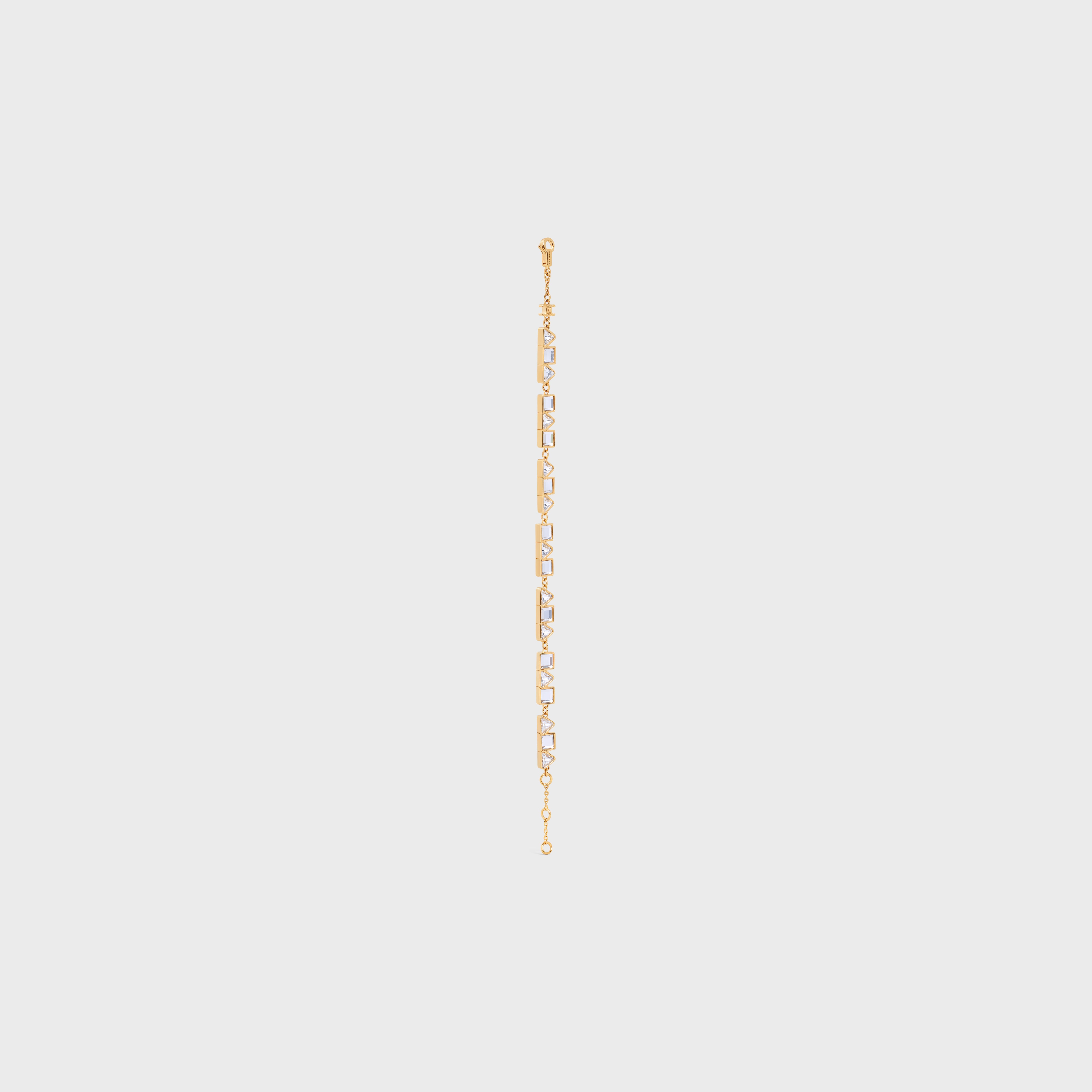 Celine Geometric Bracelet in Brass with Gold Finish and Strass - 3