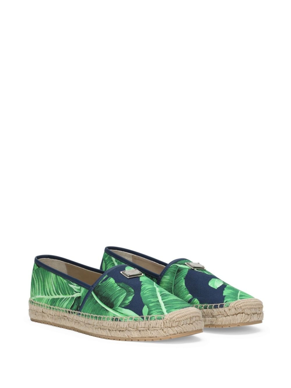 leaf-print canvas espadrilles - 2