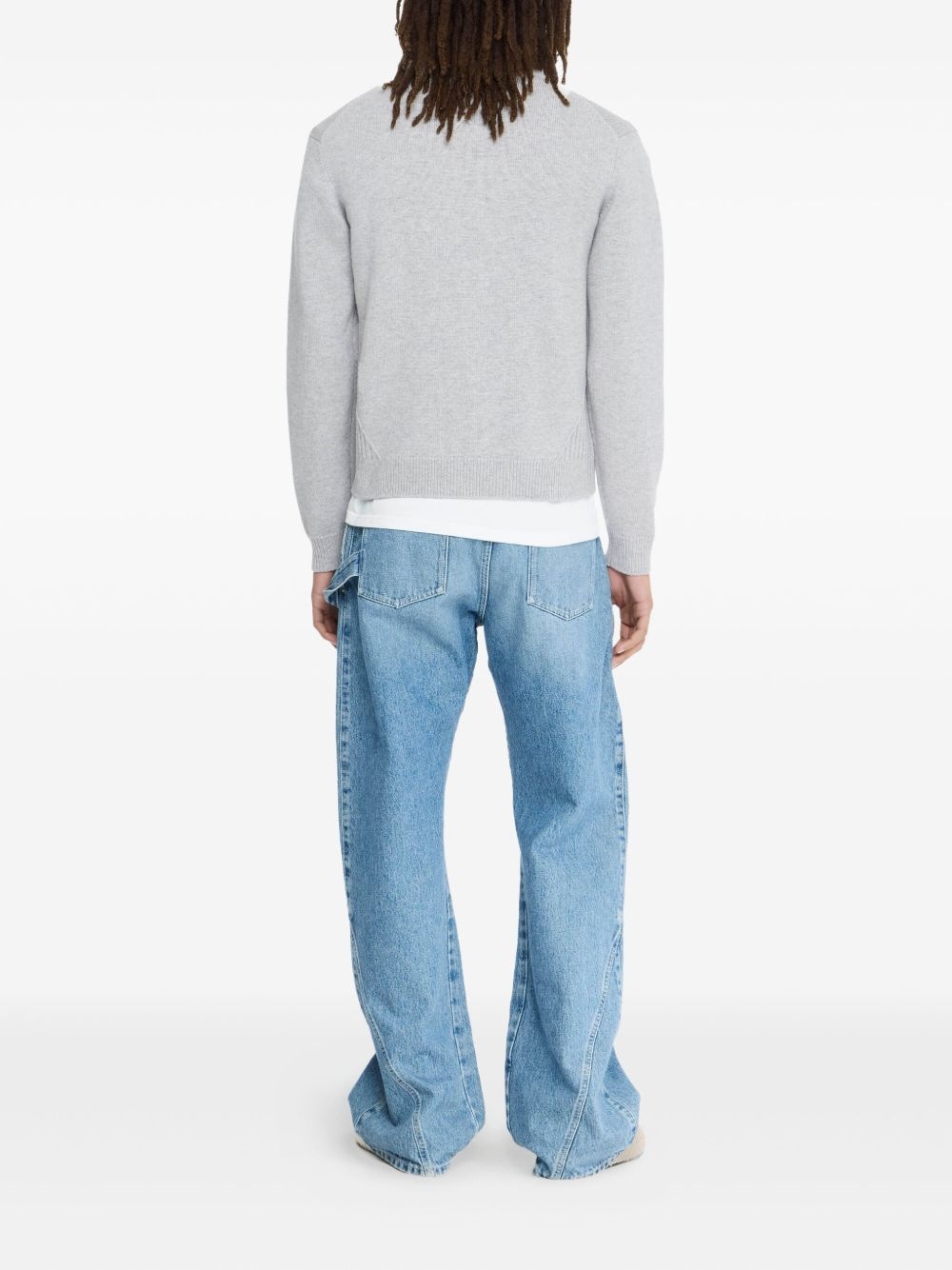 ribbed-trim crew-neck sweater - 3