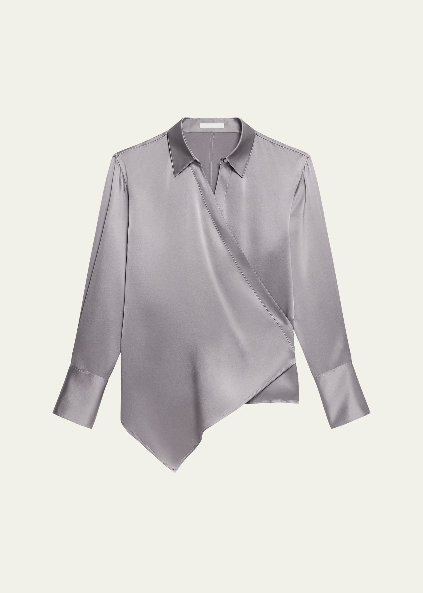 Relaxed Silk Wrap Shirt - 1