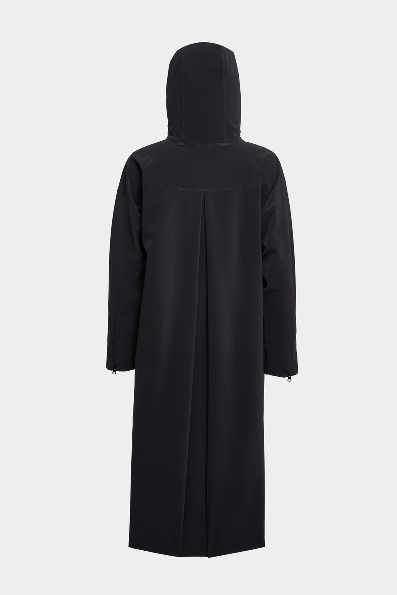 Sandviken Long Matte Zip Raincoat Black 6