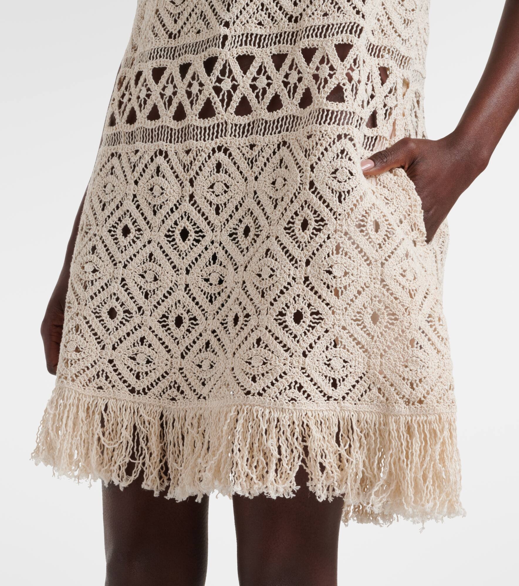 Lacey macramé cotton minidress - 5