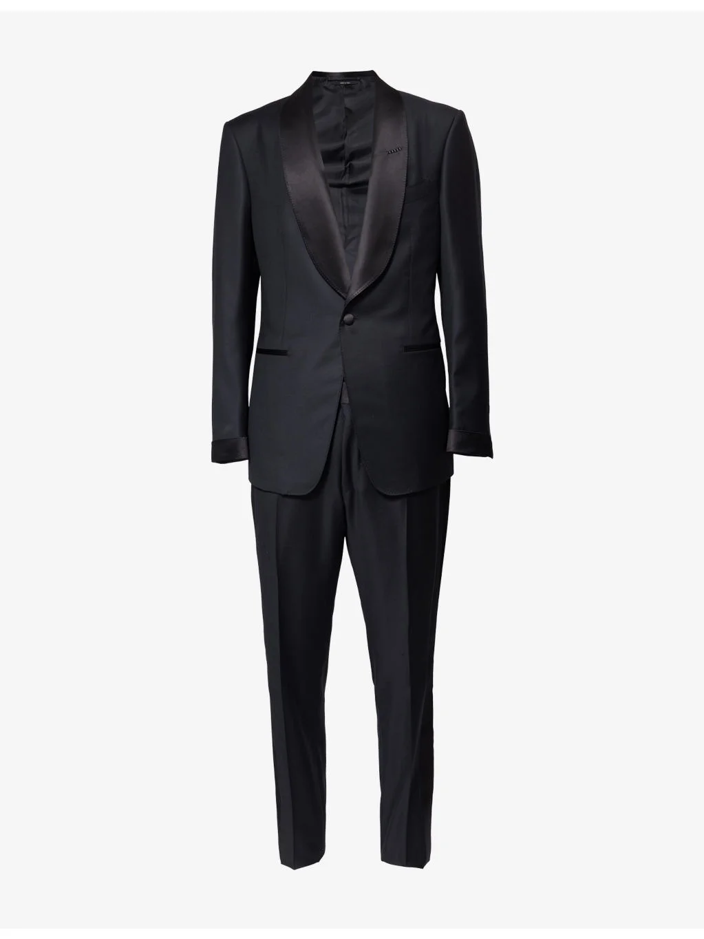 Shawl-Lapel Tapered-Leg Master Evening Wool Suit - 1