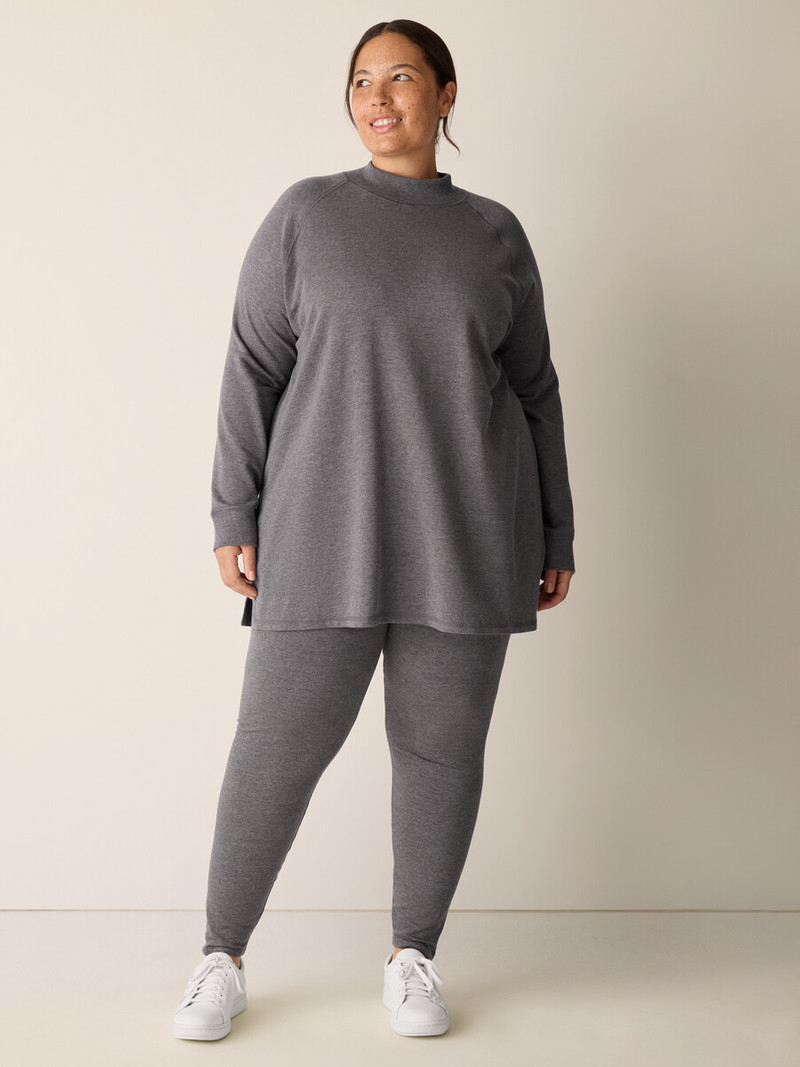 Cozy Brushed Terry Mock Neck Long Top 6