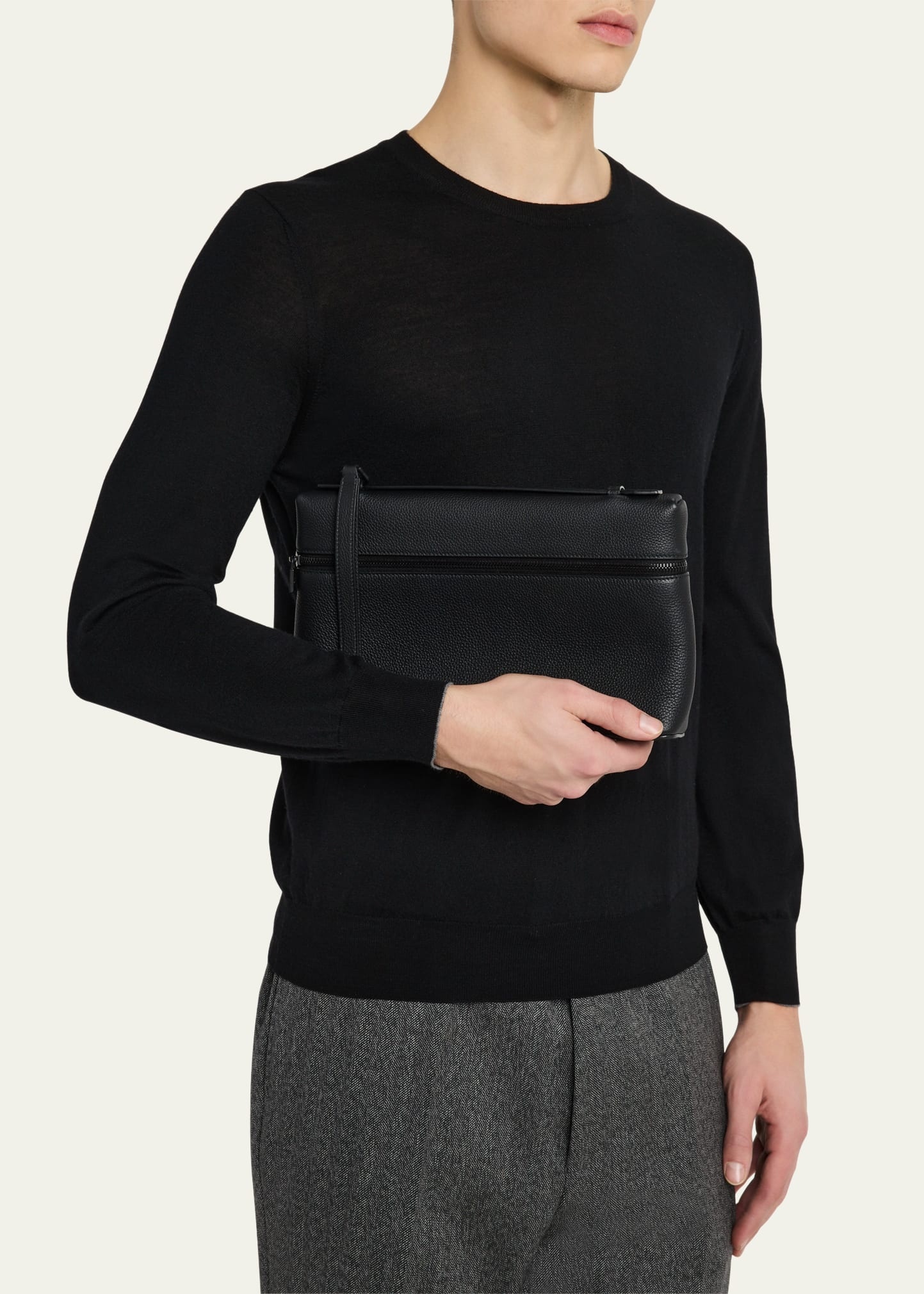 Men's Leather Pouch Bag - 2