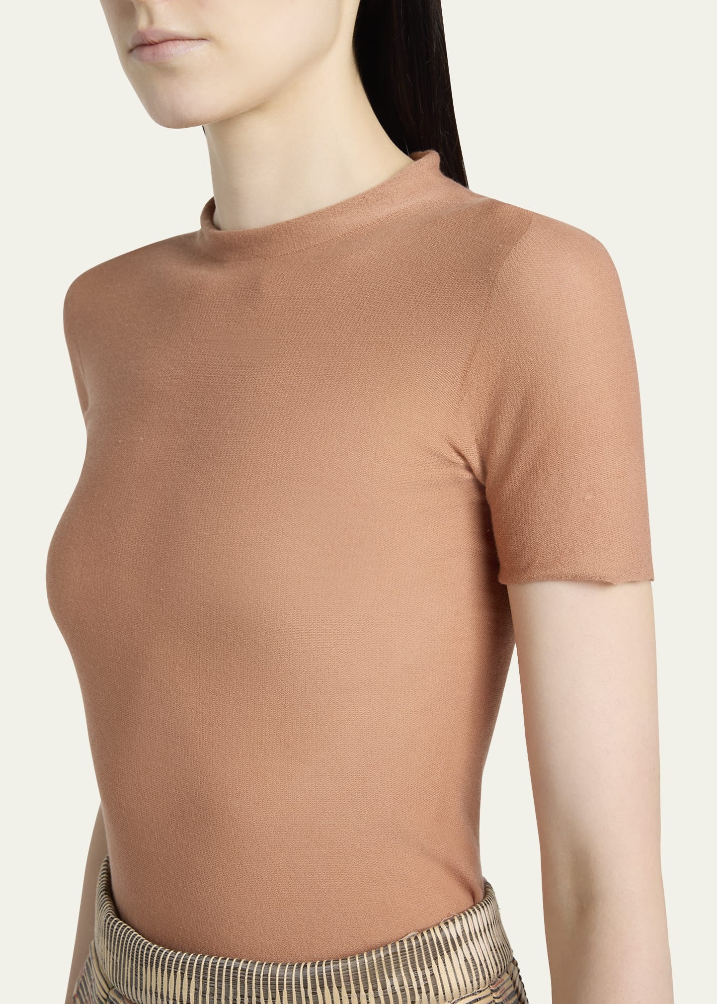 Short Sleeve Cotton Sweater - 5