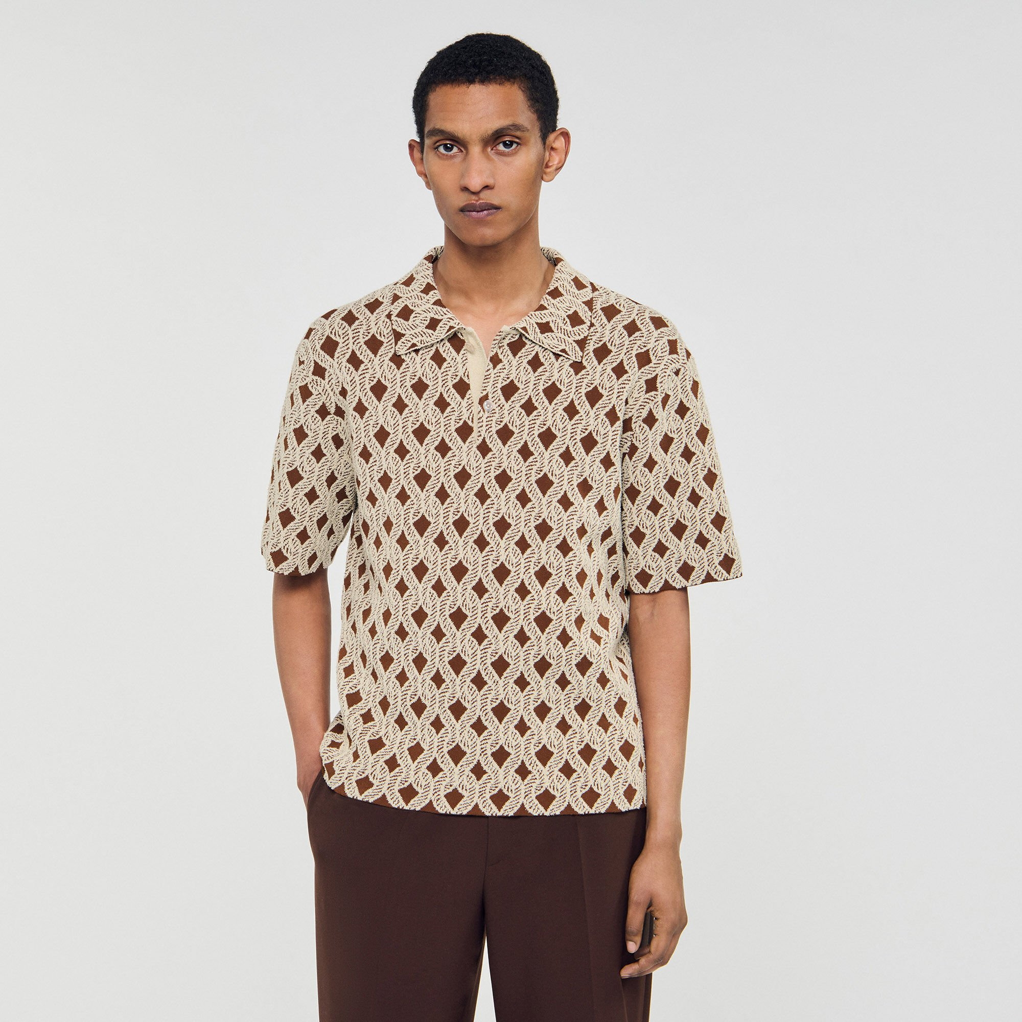 ROPE JACQUARD CARDIGAN SHIRT - 4