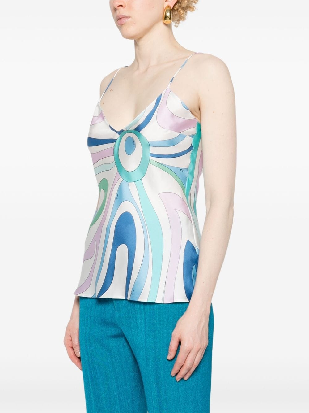 Marmo-print silk top - 3