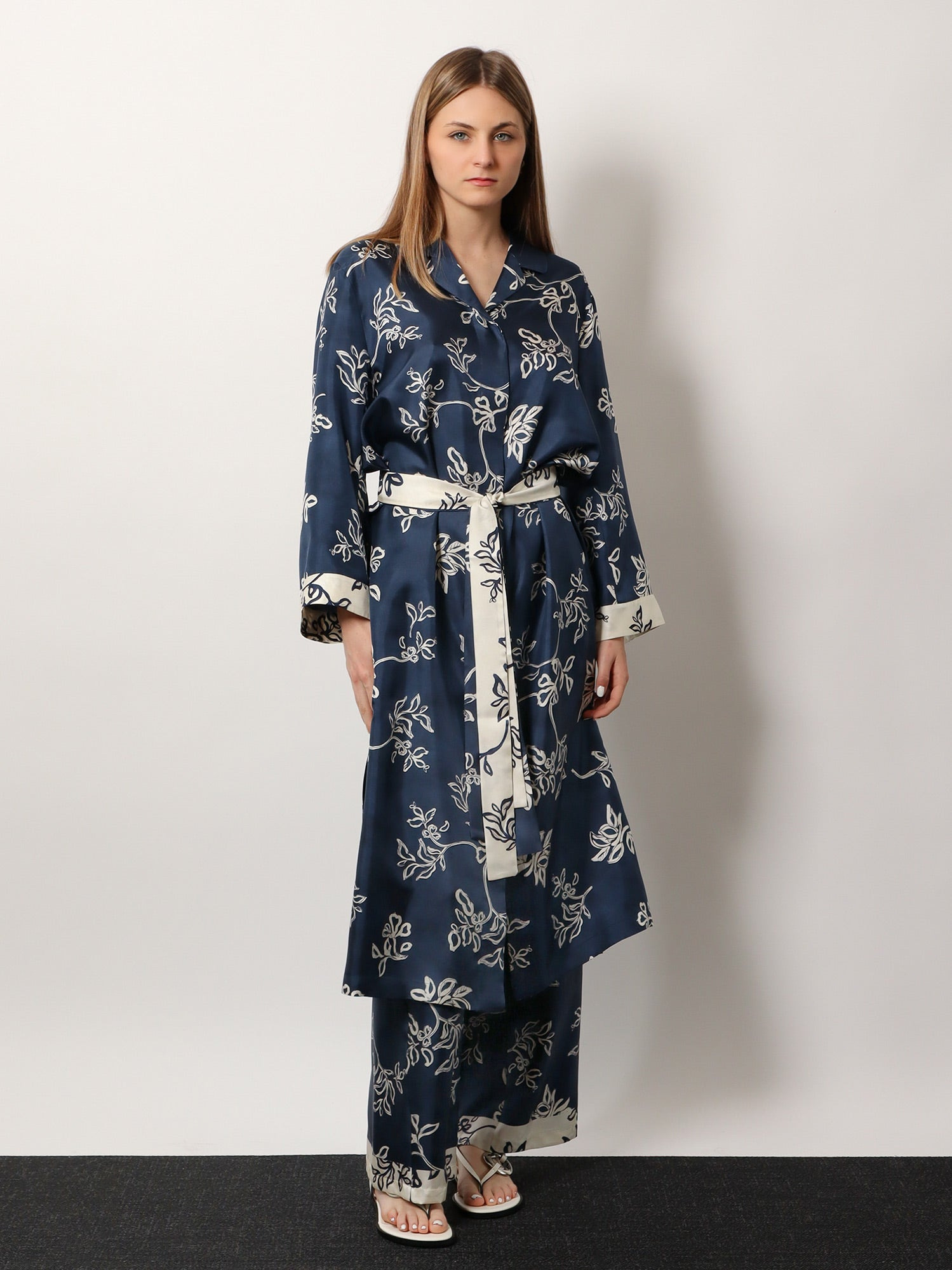 'S Max Mara Timeo Kaftan Silk Dress With Floral Print - 2