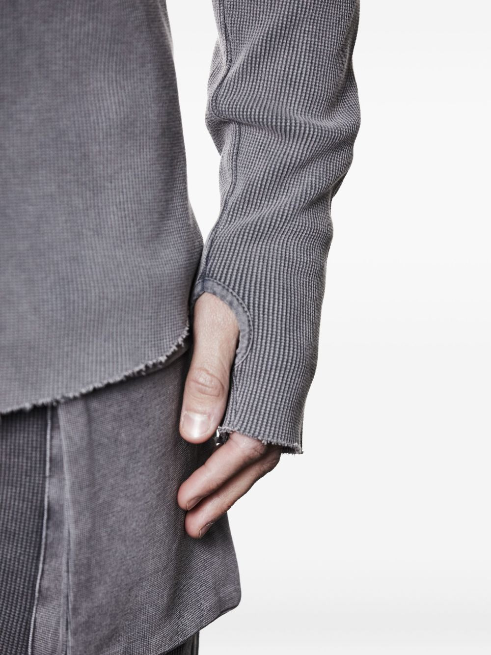 ribbed frayed-edge shirt - 5