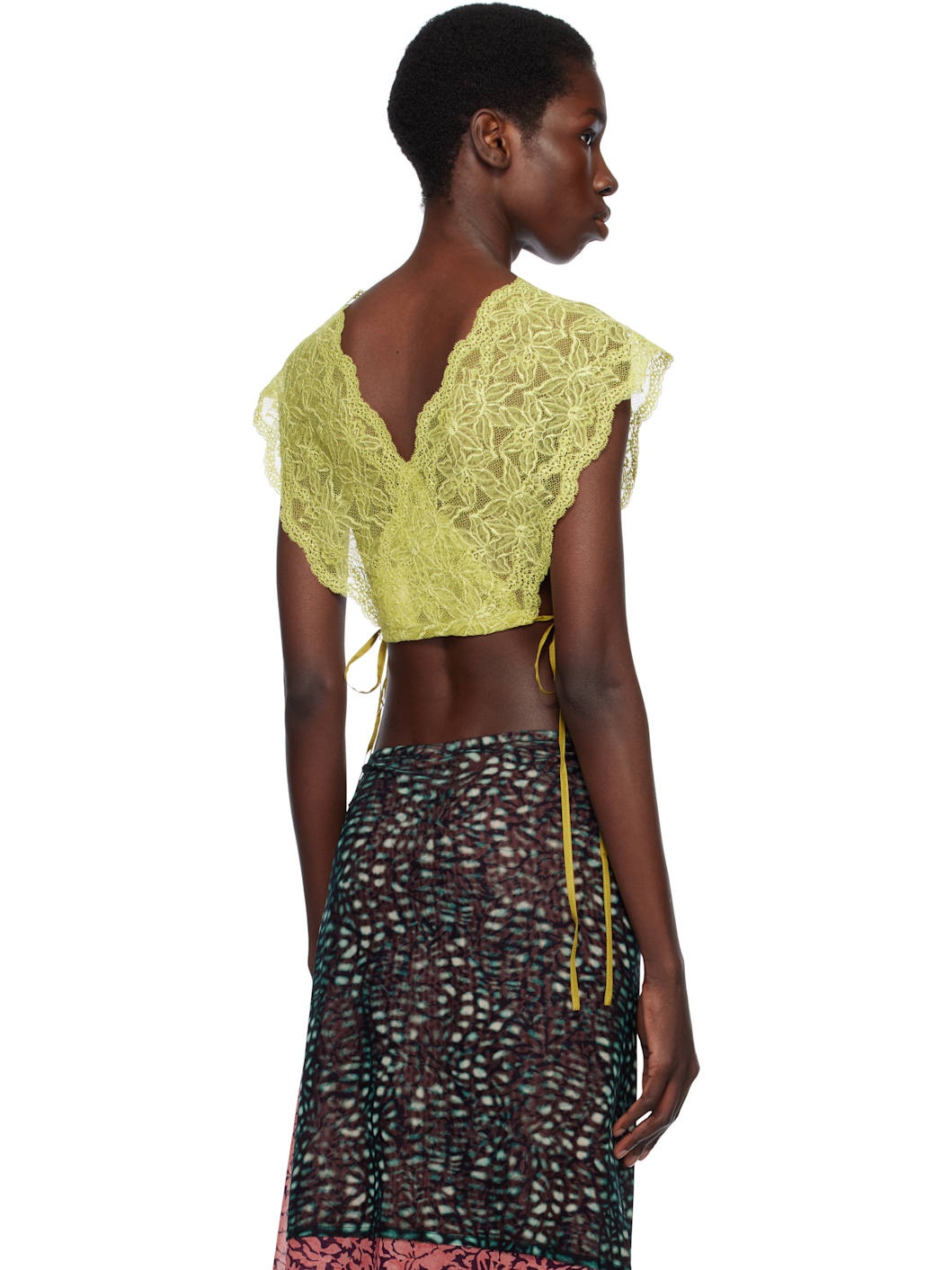 Green Lace Crop Top - 3