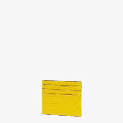 FENDI Yellow lizard leather card holder outlook