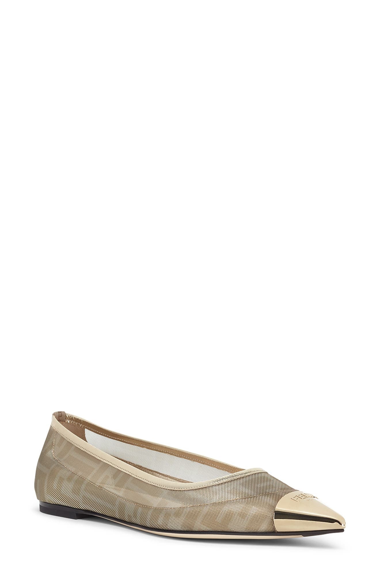 Fendi Colibri Ballet Flat in F1R8V Gold at Nordstrom - 1