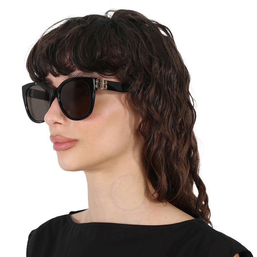 Balenciaga Grey Cat Eye Ladies Sunglasses BB0103SA 001 57 - 2