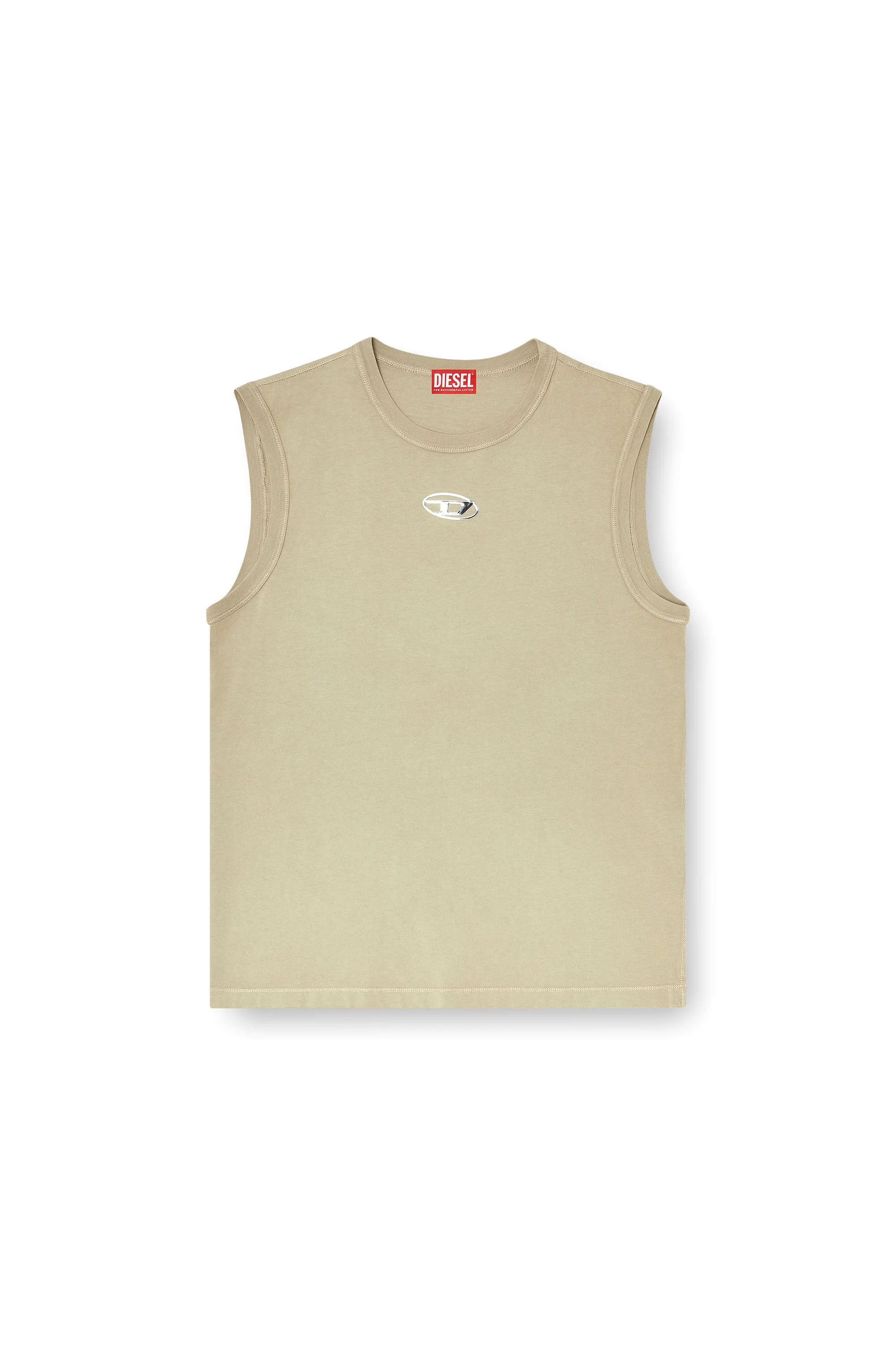 COTTON TANK TOP WITH METALLIC OVAL D - 1