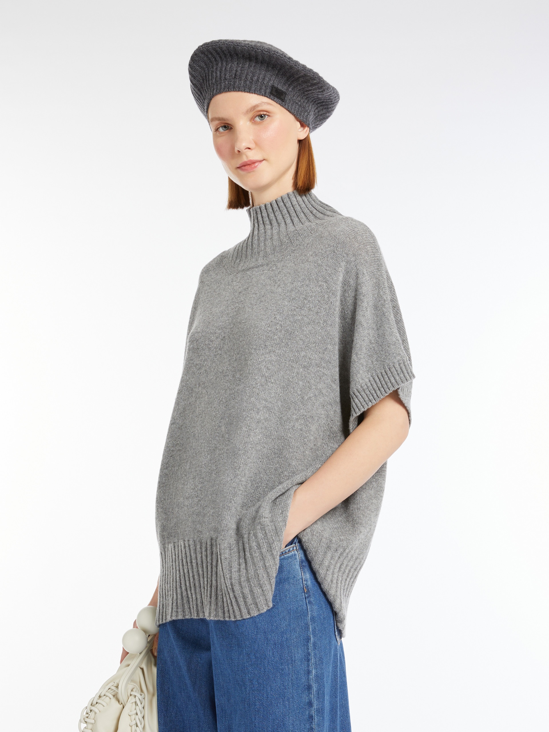 GEL Oversized wool and viscose yarn gilet - 5