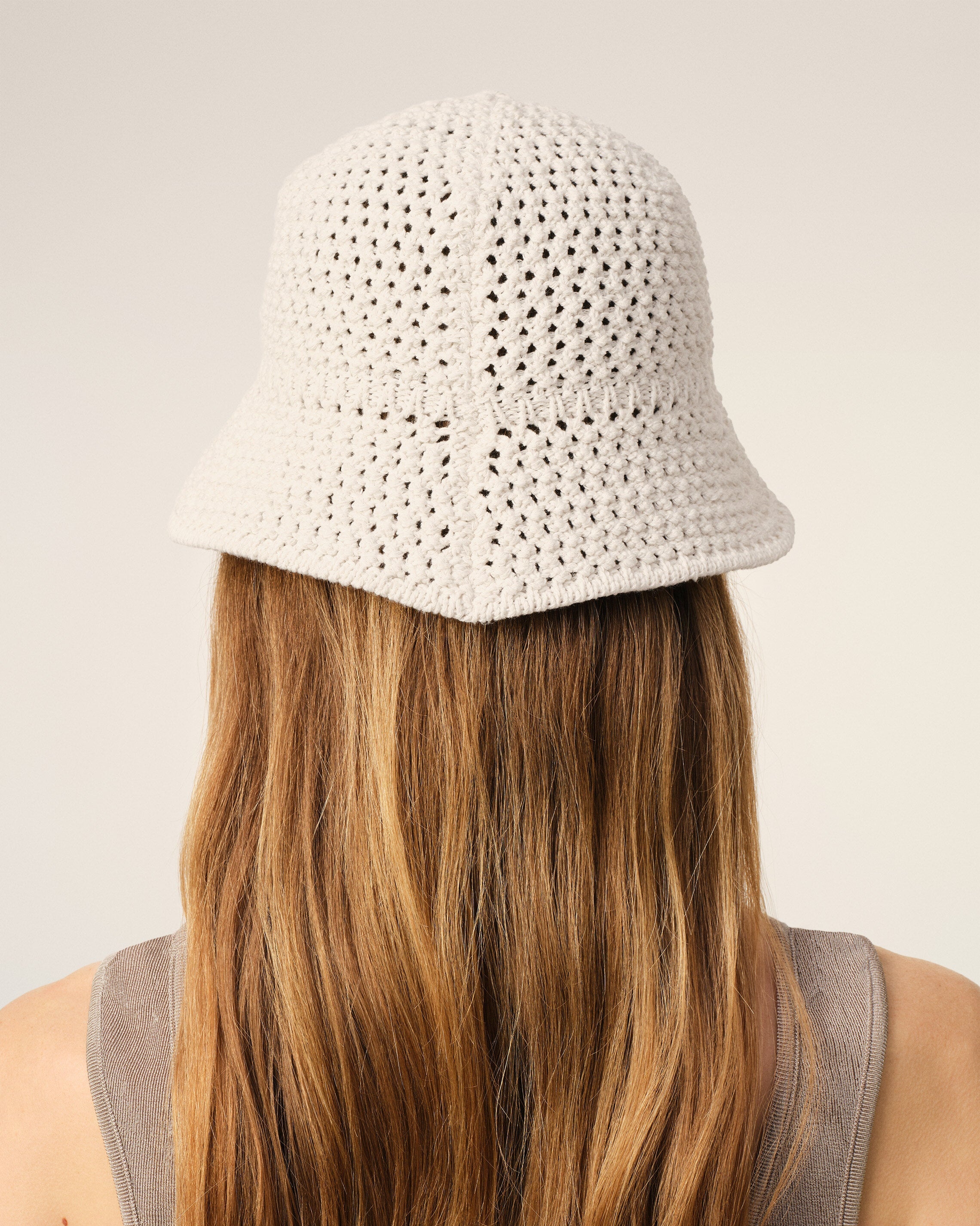 BEIGE KNIT AMI PATCH BUCKET HAT - 6