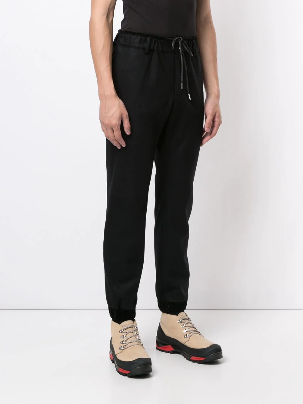 drawstring-waist cuffed trousers - 3