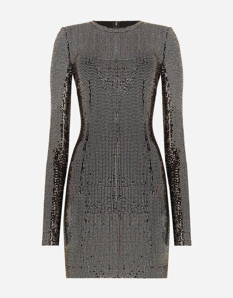 Short jersey dress with sequin embellishment 3