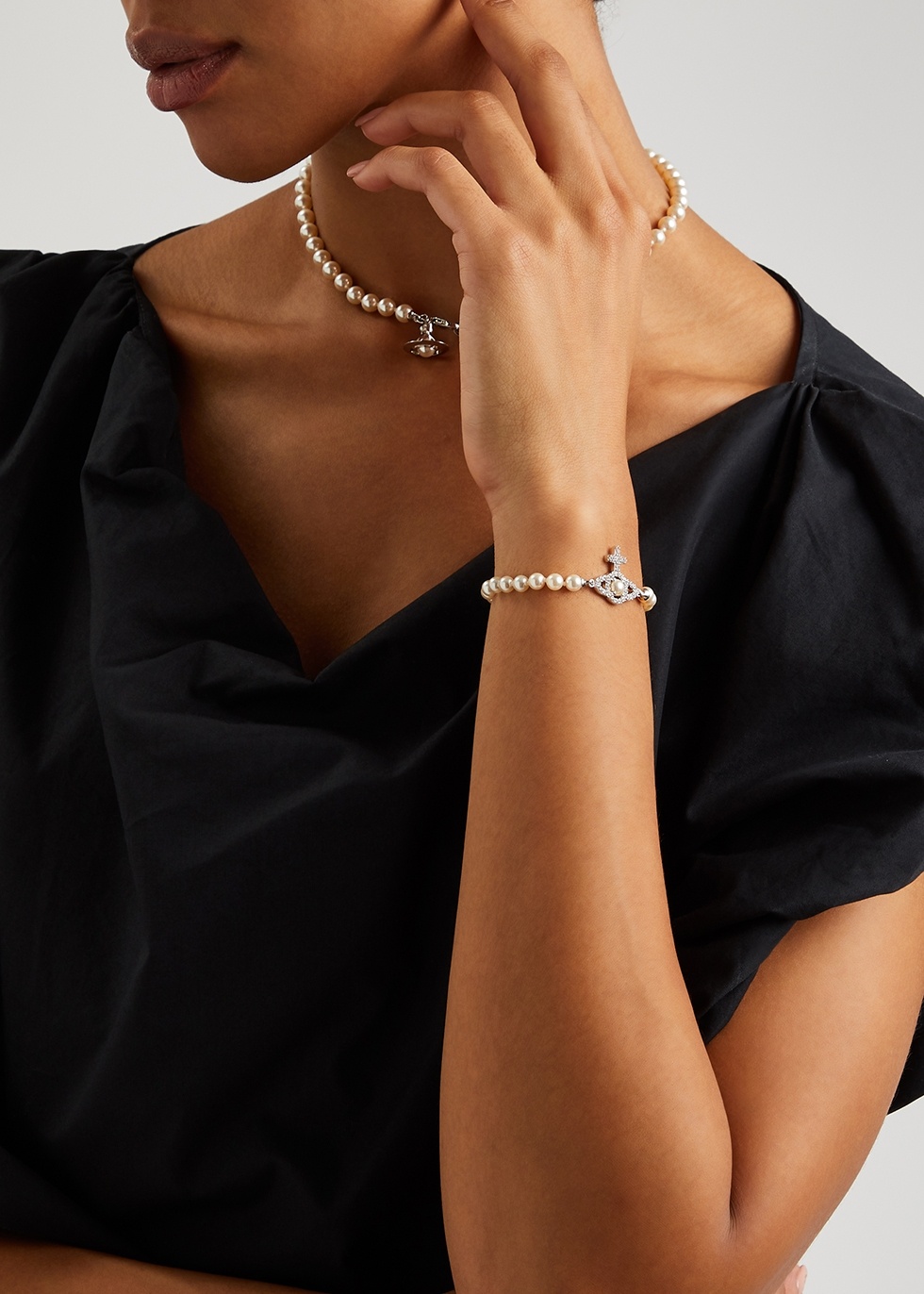 Olympia faux pearl orb bracelet - 2