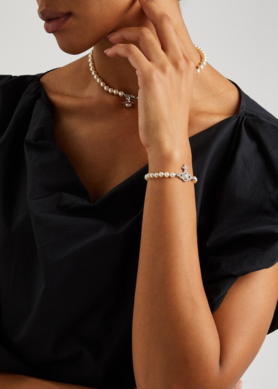 Vivienne Westwood Olympia faux pearl orb bracelet outlook