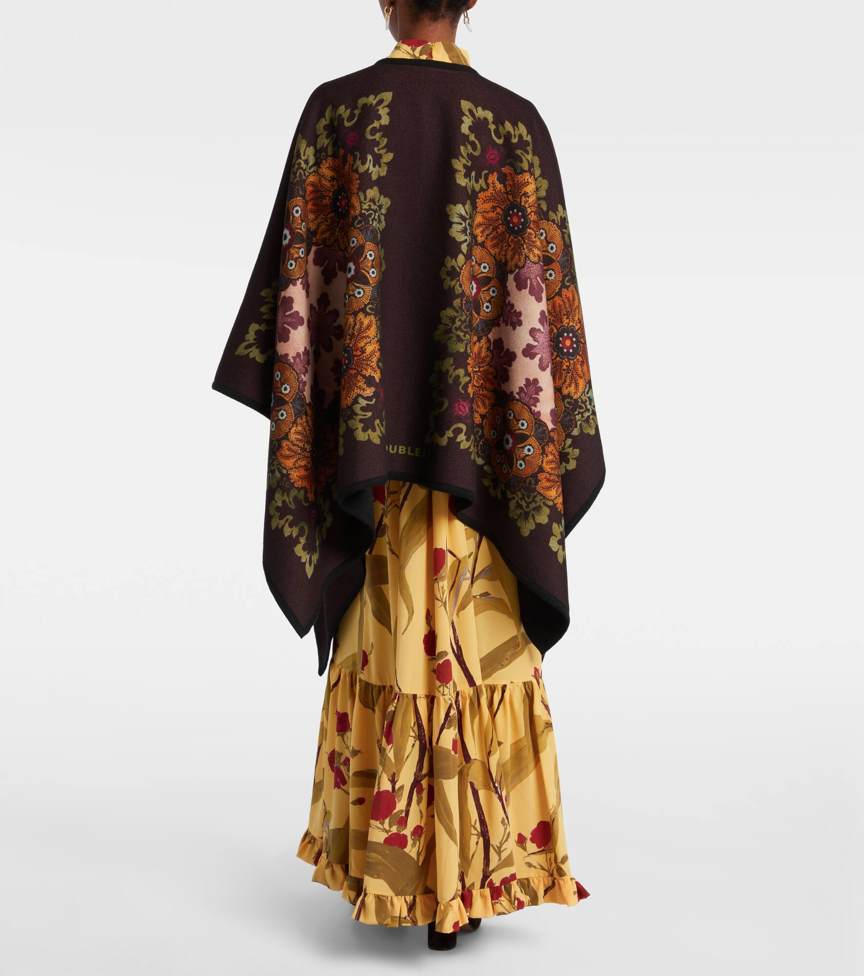 Printed virgin wool poncho - 3