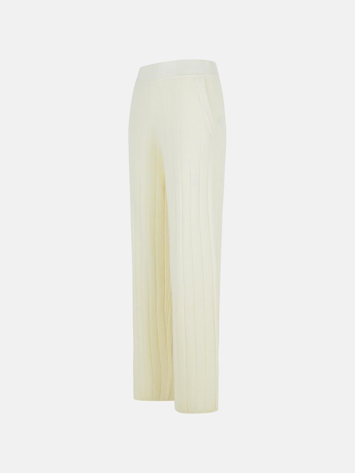'JARDIN' WHITE CACHEMIRE JOGGER PANTS - 2